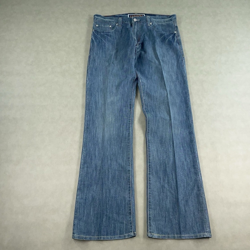 Levi's 527 Low Boot Cut Flap Pocket Y2K Jeans Whiskered Grunge 36x34 (Fit 36x36)